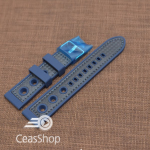 Curea silicon sport GRAND PRIX navy cusaturi albastre navy 22mm - 38146