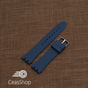Curea din silicon tip SWATCH 19 mm albastru navy - 49193