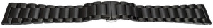 Bratara neagră deployant capat drept 22mm - 57128