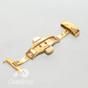 Catarama aurie model fluture cu buton pentru deschidere 18mm
