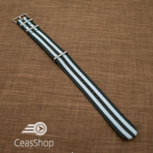 Curea NATO alb/negru 22mm - 36530