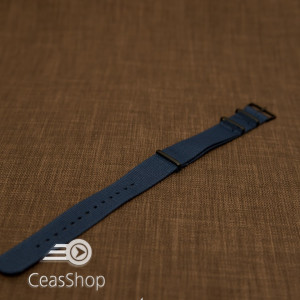 Curea NATO albastra 20mm catarame negre - 40045