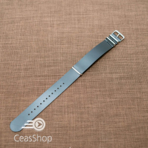 Curea NATO piele neagra 20mm catarame otel- 40064
