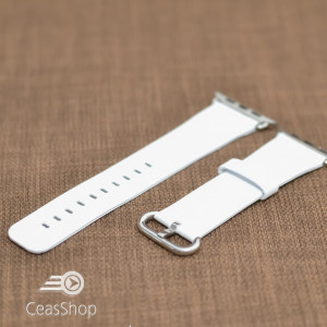 Curea piele alba Apple Watch - 38mm