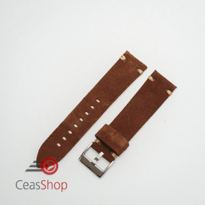 Curea piele maro închis, nubuk vintage 18mm - 4170218