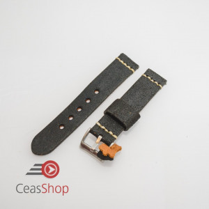 Curea piele neagră vintage QR 24mm - 4060124