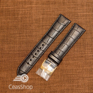 Curea piele vitel neagra model aligator L 19mm - 33786