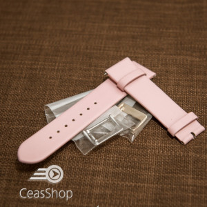 Curea roz piele vitel plată 18mm - 30741