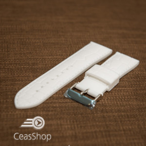 Curea silicon model crocodil albă 20mm - 45920