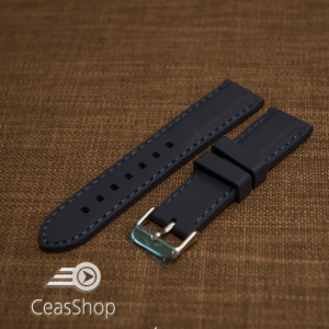 Curea silicon navy cusături albastre 18mm - 42321