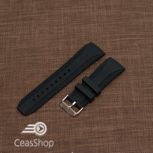 Curea silicon neagra capat curbat 24mm-49206