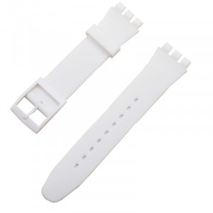 Curea silicon tip Swatch 19 mm albă