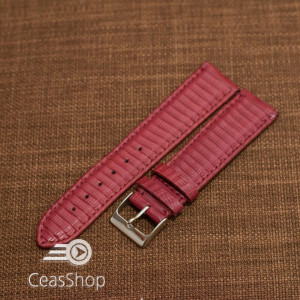 Curea piele de soparla captusita cu finisaj mat vișinie 20mm - 47973
