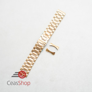Bratara aurie deployant capat drept si curbat 24mm