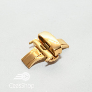 Catarama aurie model fluture cu buton pentru deschidere 18mm