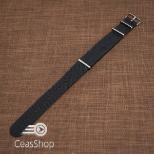 Curea NATO neagra catarame oțel 22mm - 36540