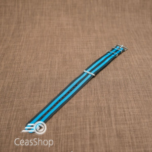 Curea NATO negru cu albastru 20mm - 36517