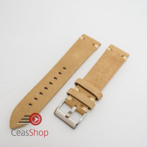 Curea piele crem, nubuk vintage 20mm - 4172320