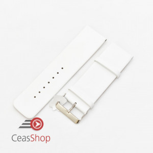 Curea piele vitel alba plata,semi lucioasa 22mm - 3272222