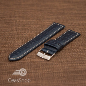 Curea piele vitel handmade albastru inchis XL 22mm - 50521