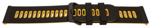 Curea silicon doua culori QR neagra cu galben 22mm- 62211