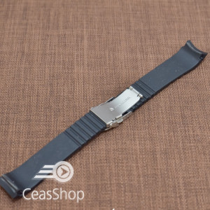 Curea silicon neagra capat curbat 20mm - 47975