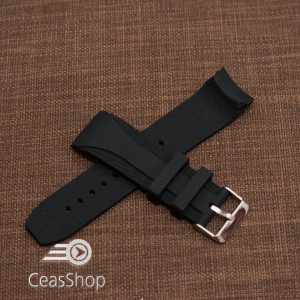 Curea silicon neagra capat curbat 22mm-49205