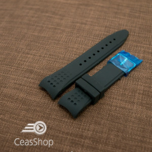 Curea silicon neagra capat curbat 24mm - 42326