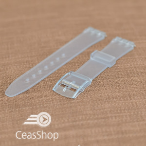 Curea tip Swatch 14 mm transparenta