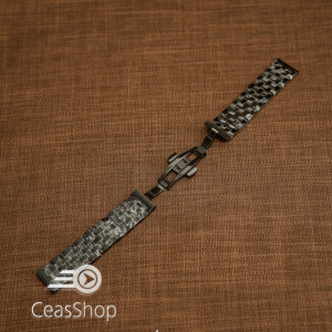Bratara metalica neagra deployant 24mm- 50559