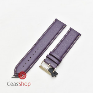 Curea mov piele vitel captușită, cusătură albă 22mm - 206EL2218