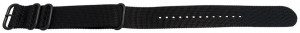 Curea NATO neagră 22mm cu 4 catarame zulu negre -49859