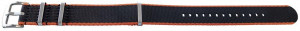 Curea NATO negră cu margine portocalie 18mm - 54078