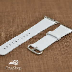 Curea piele alba Apple Watch - 38mm