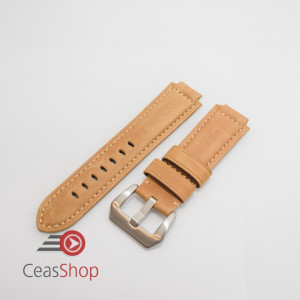 Curea piele bej cu cusatura alba pentru Timex