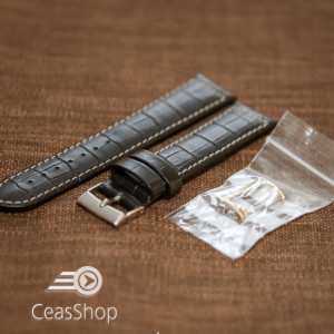 Curea piele vitel handmade neagra XL 22mm -33619