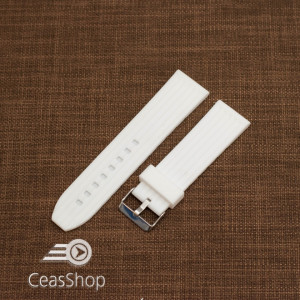 Curea silicon albă cu dungi 20mm - 47993