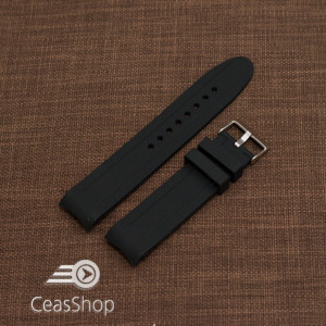 Curea silicon neagra capat curbat 24mm-49198