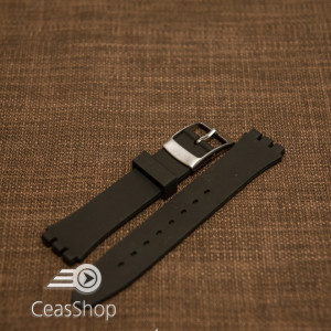 Curea silicon tip Swatch 19 mm neagră