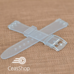 Curea tip Swatch 14 mm transparenta