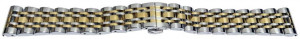 Bratara argintie cu auriu 7 rânduri cu deployant 18mm - 57122