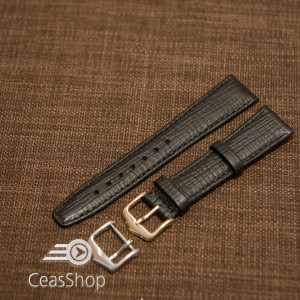 Curea buffalo piele vitel neagră, captușită , tip Omega, 17mm - 31133