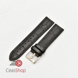 Curea hibrid silicon si piele model crocodil neagra 20mm - 4200120