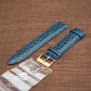Curea model crocodil captusita albastră finisaj lucios 20m - 46383