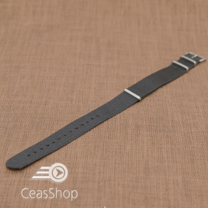 Curea NATO neagra catarame satinate 24mm - 36975