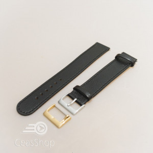 Curea piele vitel buffalo neagra plata,semi lucioasa XXL 18mm - 34897