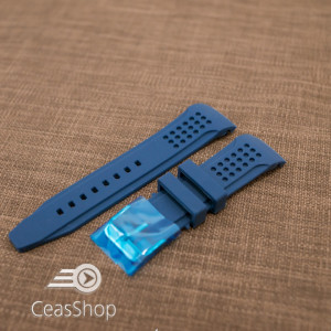 Curea silicon albastră capat curbat 22mm - 42327