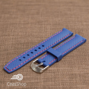 Curea silicon albastra cusatura rosie 18mm - 34445