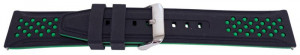 Curea silicon doua culori negru cu verde, telescop QR, 22mm -62005
