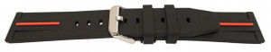 Curea silicon negru cu dunga roșie, telescop QR 22mm -62011